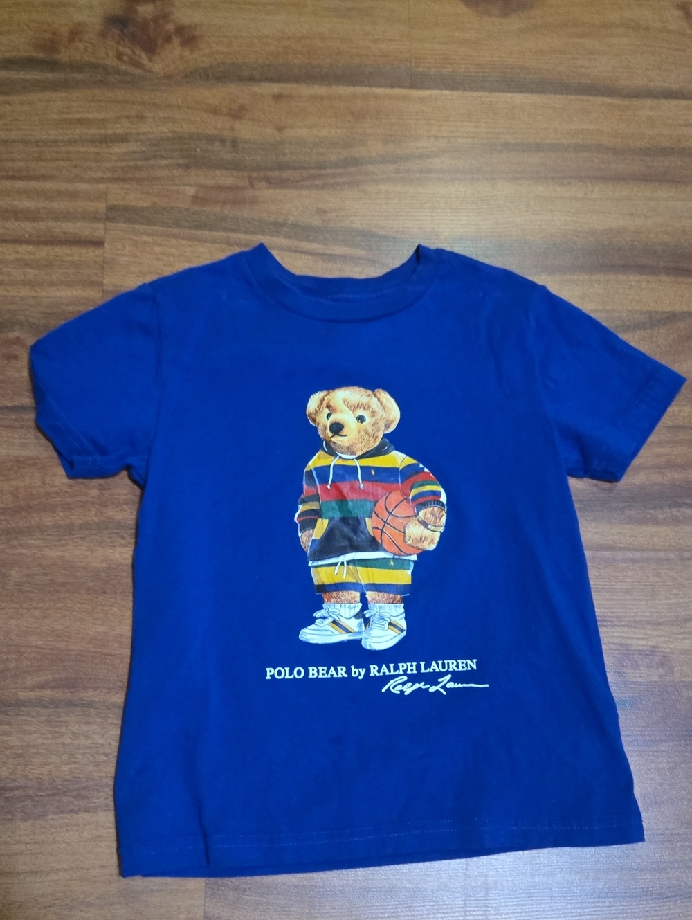 Ralph Lauren Kids Royal Blue Polo Bear Graphic Tee Sz 6 Great Condition